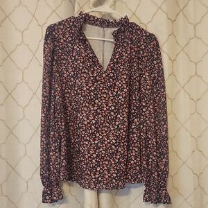 Floral Black and Pink Women's Top